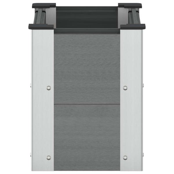 Hochbeet Grau 50 x 30 x 36 cm WPC und Aluminium