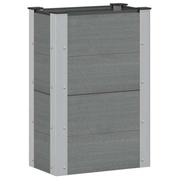 Hochbeet Grau 50 x 30 x 72 cm WPC und Aluminium