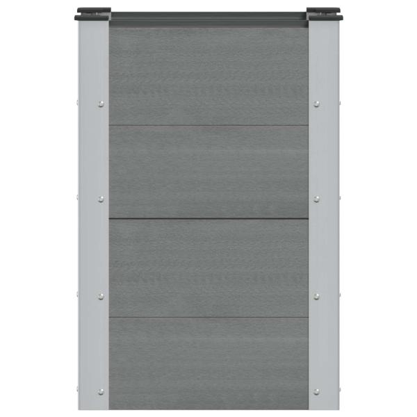 Hochbeet Grau 50 x 30 x 72 cm WPC und Aluminium