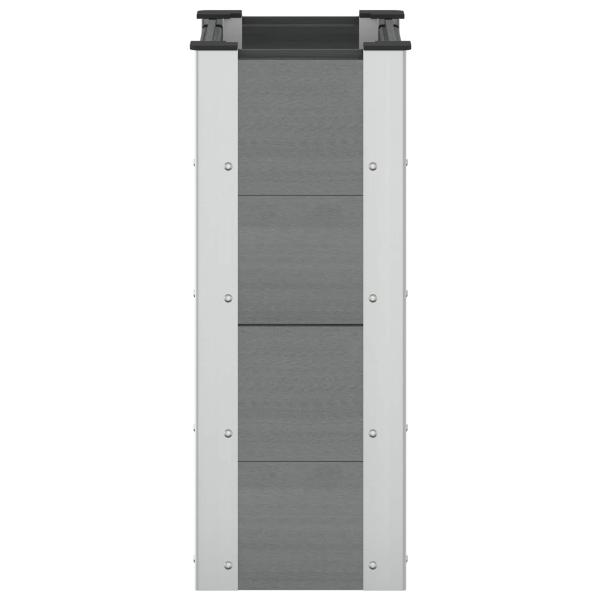 Hochbeet Grau 50 x 30 x 72 cm WPC und Aluminium