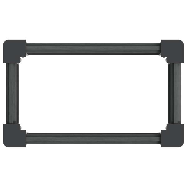 Hochbeet Grau 50 x 30 x 72 cm WPC und Aluminium
