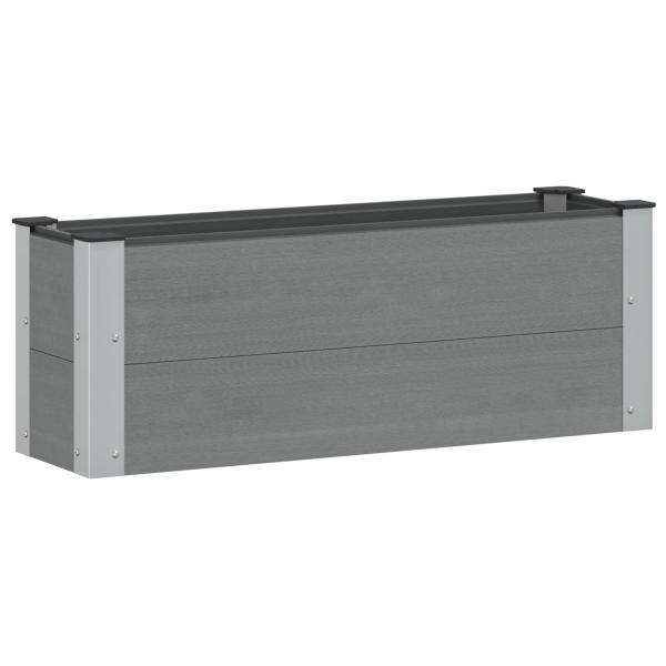 Hochbeet Grau 100 x 30 36 cm WPC und Aluminium