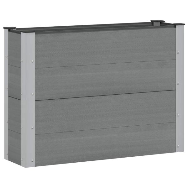 Hochbeet Grau 100 x 30 x 72 cm WPC und Aluminium