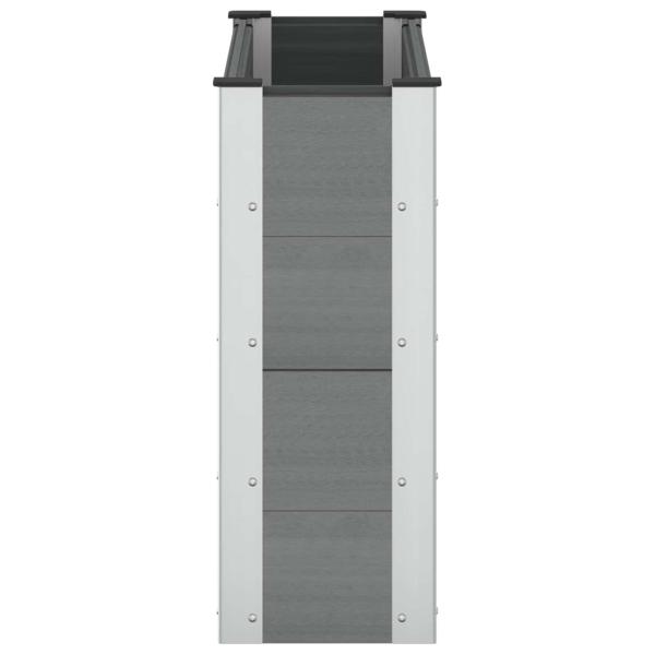 Hochbeet Grau 100 x 30 x 72 cm WPC und Aluminium