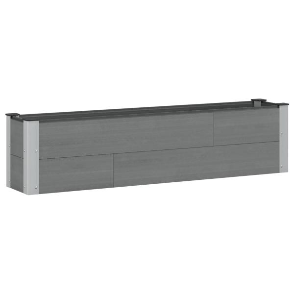 Hochbeet Grau 150 x 30 x 36 cm WPC und Aluminium