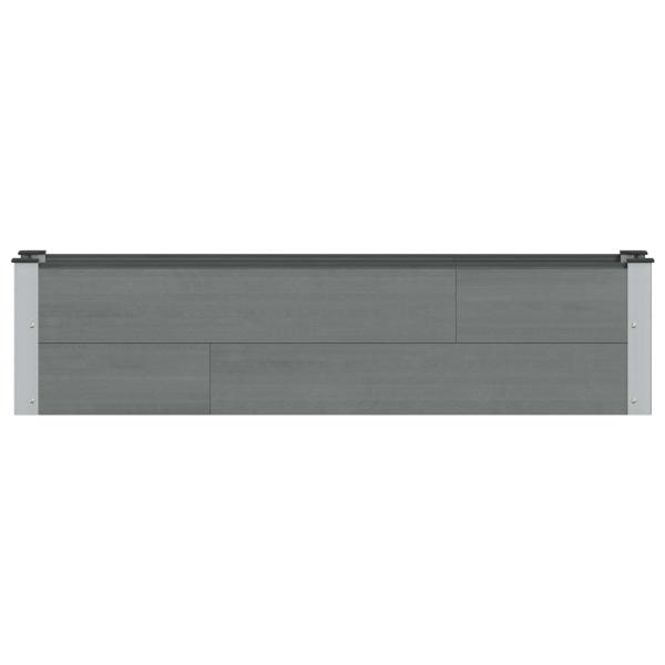 Hochbeet Grau 150 x 30 x 36 cm WPC und Aluminium
