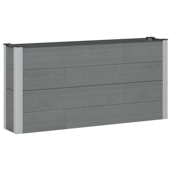 Hochbeet Grau 150 x 30 x 72 cm WPC und Aluminium