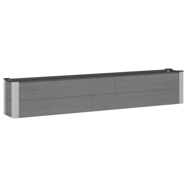 Hochbeet Grau 200 x 30 x 36 cm WPC und Aluminium