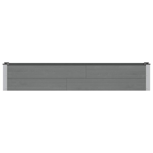 Hochbeet Grau 200 x 30 x 36 cm WPC und Aluminium