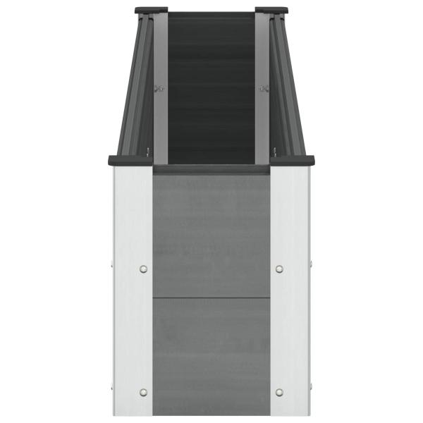 Hochbeet Grau 200 x 30 x 36 cm WPC und Aluminium