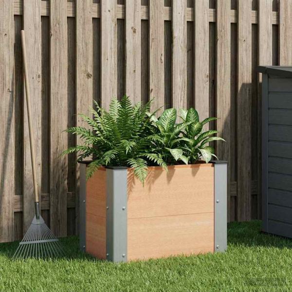 ARDEBO.de - Hochbeet Braun 50 x 30 x 36 cm WPC und Aluminium