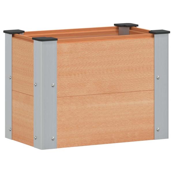 Hochbeet Braun 50 x 30 x 36 cm WPC und Aluminium