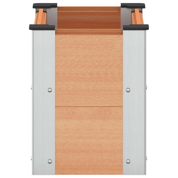 Hochbeet Braun 50 x 30 x 36 cm WPC und Aluminium