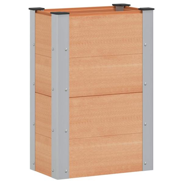 Hochbeet Braun 50 x 30 x 72 cm WPC und Aluminium