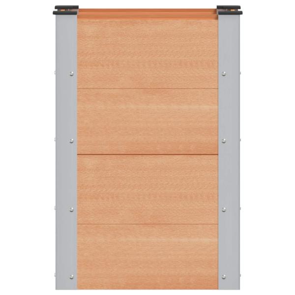 Hochbeet Braun 50 x 30 x 72 cm WPC und Aluminium