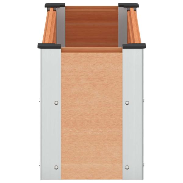 Hochbeet Braun 100 x 30 x 36 cm WPC und Aluminium