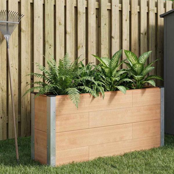 ARDEBO.de - Hochbeet Braun 150 x 30 x 72 cm WPC und Aluminium