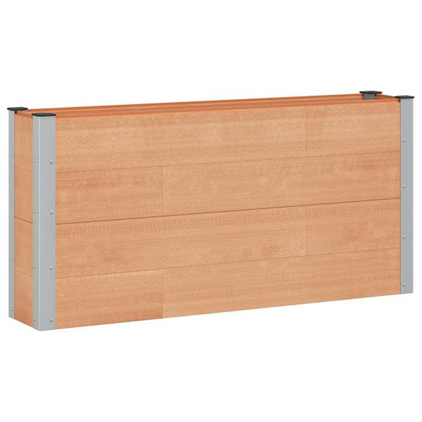 Hochbeet Braun 150 x 30 x 72 cm WPC und Aluminium