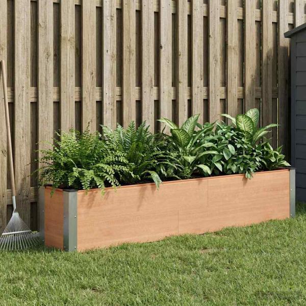 ARDEBO.de - Hochbeet Braun 200 x 30 x 36 cm WPC und Aluminium
