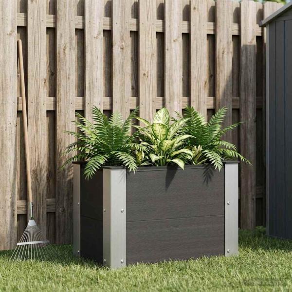 ARDEBO.de - Hochbeet Schwarz 50 x 30 x 36 cm WPC und Aluminium