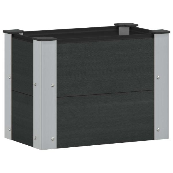 Hochbeet Schwarz 50 x 30 x 36 cm WPC und Aluminium