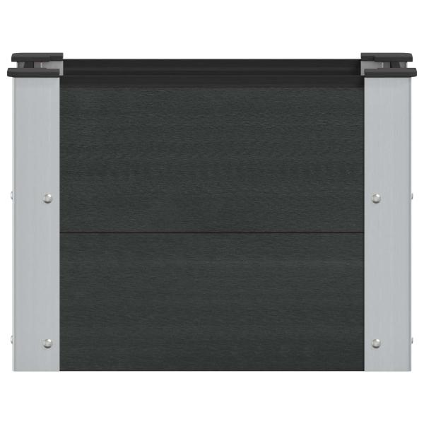 Hochbeet Schwarz 50 x 30 x 36 cm WPC und Aluminium