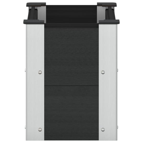 Hochbeet Schwarz 50 x 30 x 36 cm WPC und Aluminium