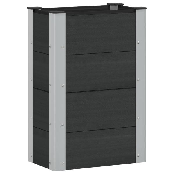 Hochbeet Schwarz 50 x 30 x 72 cm WPC und Aluminium