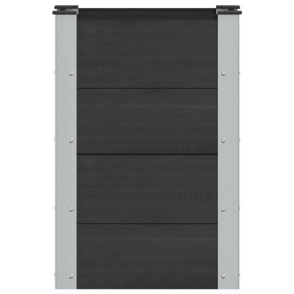 Hochbeet Schwarz 50 x 30 x 72 cm WPC und Aluminium