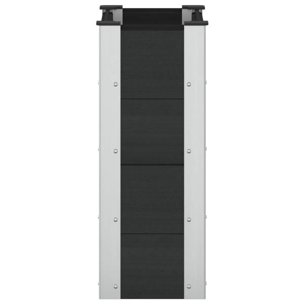 Hochbeet Schwarz 50 x 30 x 72 cm WPC und Aluminium