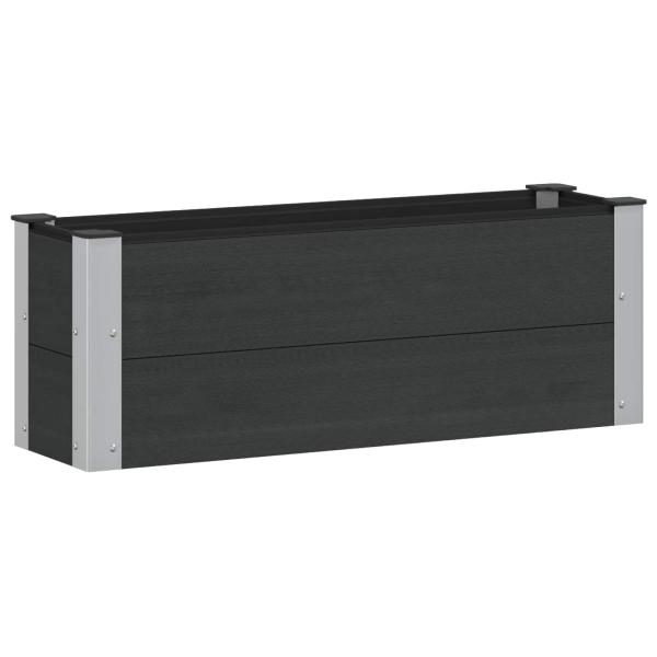 Hochbeet Schwarz 100 x 30 x 36 cm WPC und Aluminium