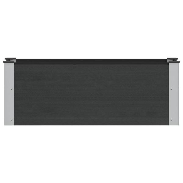 Hochbeet Schwarz 100 x 30 x 36 cm WPC und Aluminium