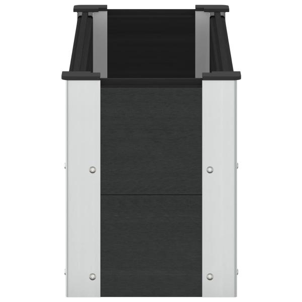 Hochbeet Schwarz 100 x 30 x 36 cm WPC und Aluminium