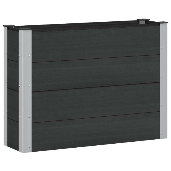Hochbeet Schwarz 100 x 30 x 72 cm WPC und Aluminium