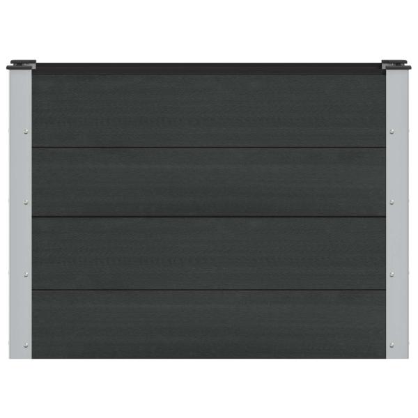 Hochbeet Schwarz 100 x 30 x 72 cm WPC und Aluminium