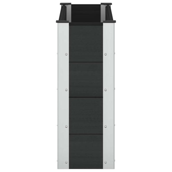 Hochbeet Schwarz 100 x 30 x 72 cm WPC und Aluminium