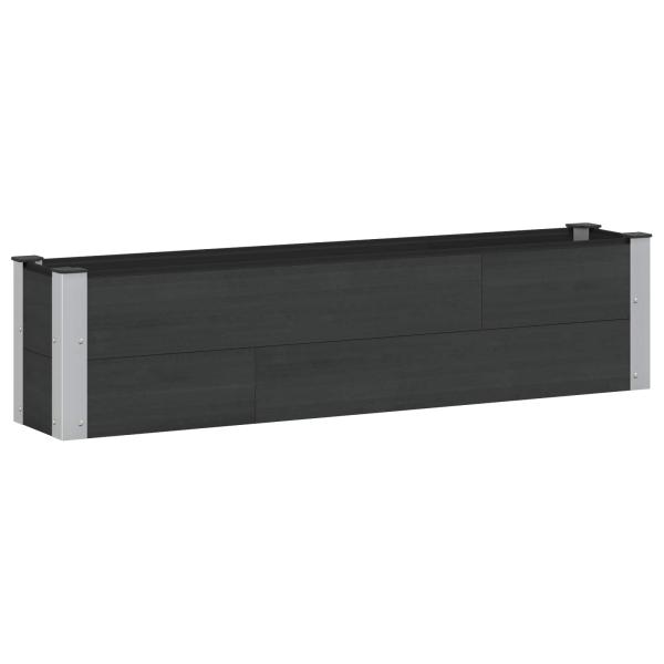 Hochbeet Schwarz 150 x 30 x 36 cm WPC und Aluminium