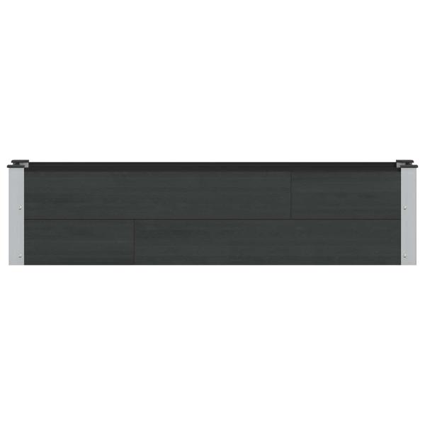 Hochbeet Schwarz 150 x 30 x 36 cm WPC und Aluminium