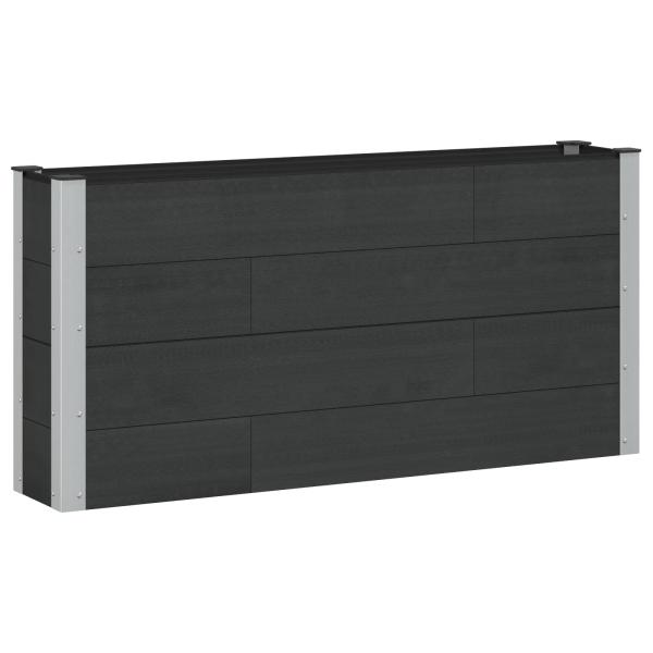Hochbeet Schwarz 150 x 30 x 72 cm WPC und Aluminium