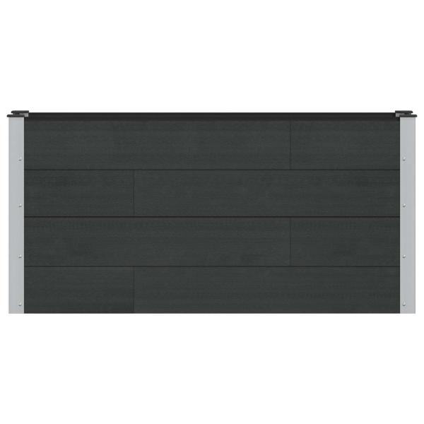 Hochbeet Schwarz 150 x 30 x 72 cm WPC und Aluminium