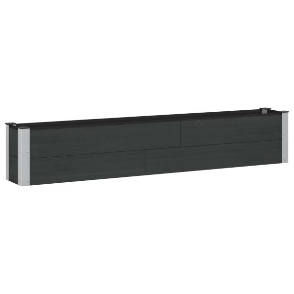 Hochbeet Schwarz 200 x 30 x 36 cm WPC und Aluminium