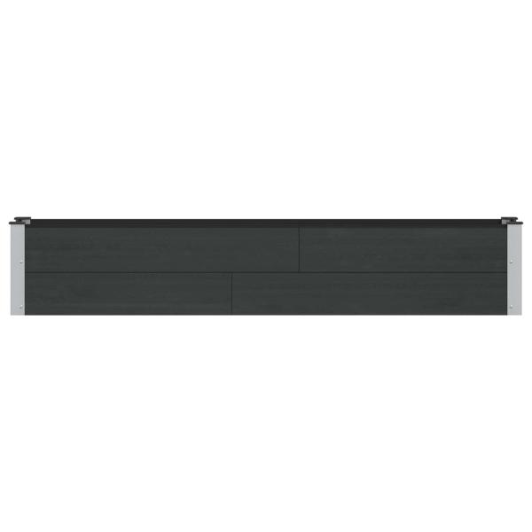 Hochbeet Schwarz 200 x 30 x 36 cm WPC und Aluminium