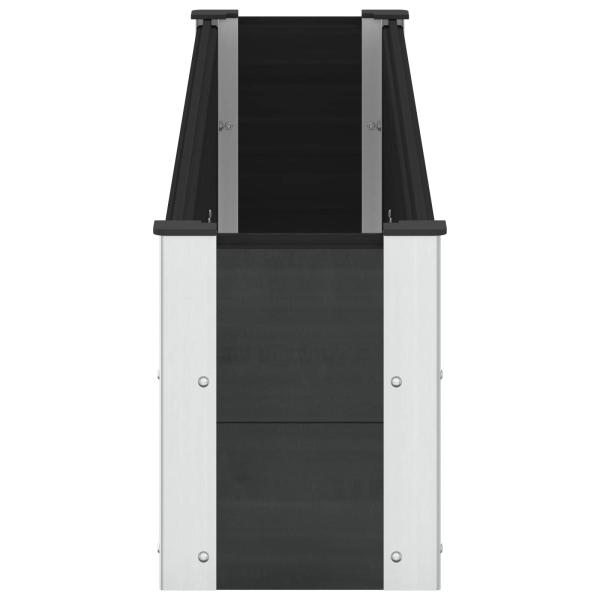 Hochbeet Schwarz 200 x 30 x 36 cm WPC und Aluminium
