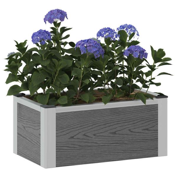 Hochbeet Grau 50 x 30 x 22 cm WPC und Aluminium