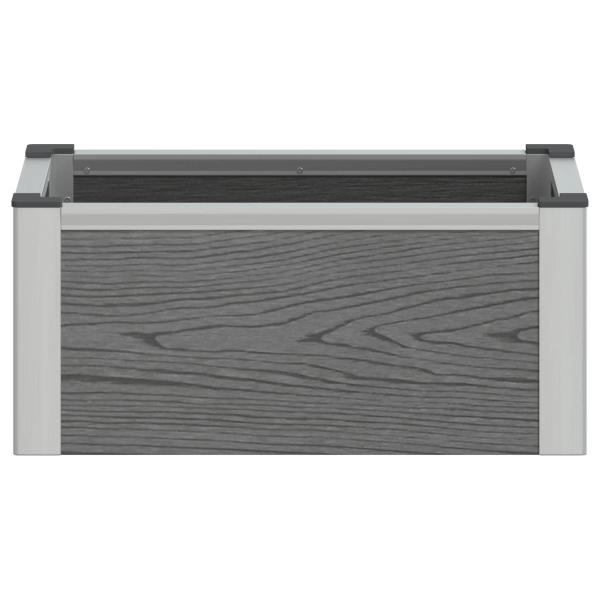 Hochbeet Grau 50 x 30 x 22 cm WPC und Aluminium