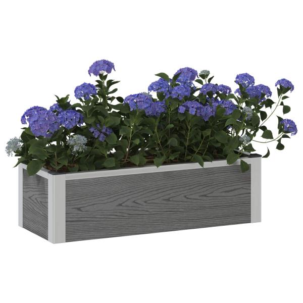 Hochbeet Grau 75 x 30 x 22 cm WPC und Aluminium