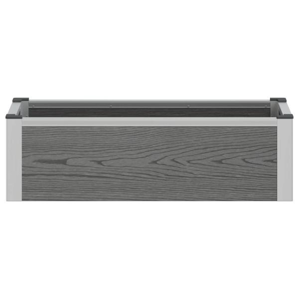 Hochbeet Grau 75 x 30 x 22 cm WPC und Aluminium