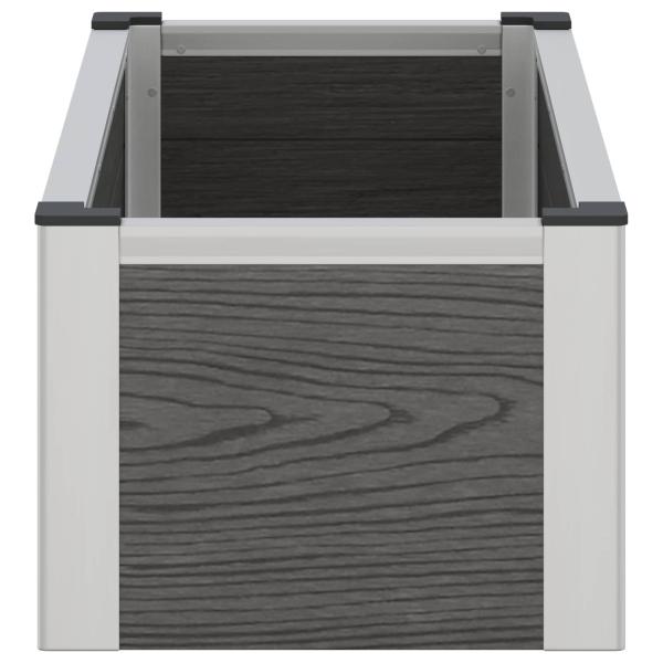 Hochbeet Grau 75 x 30 x 22 cm WPC und Aluminium