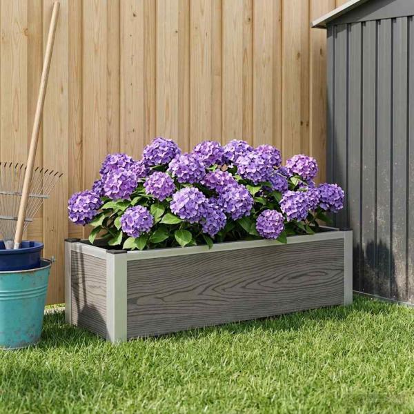 ARDEBO.de - Hochbeet Grau 100 x 30 x 22 cm WPC und Aluminium