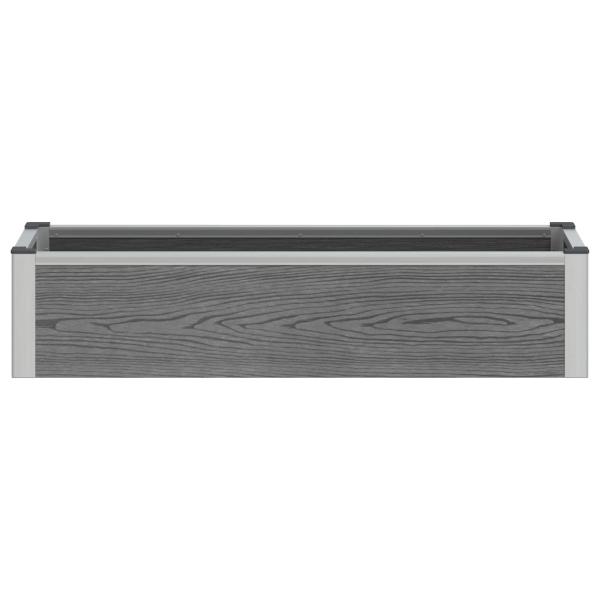 Hochbeet Grau 100 x 30 x 22 cm WPC und Aluminium